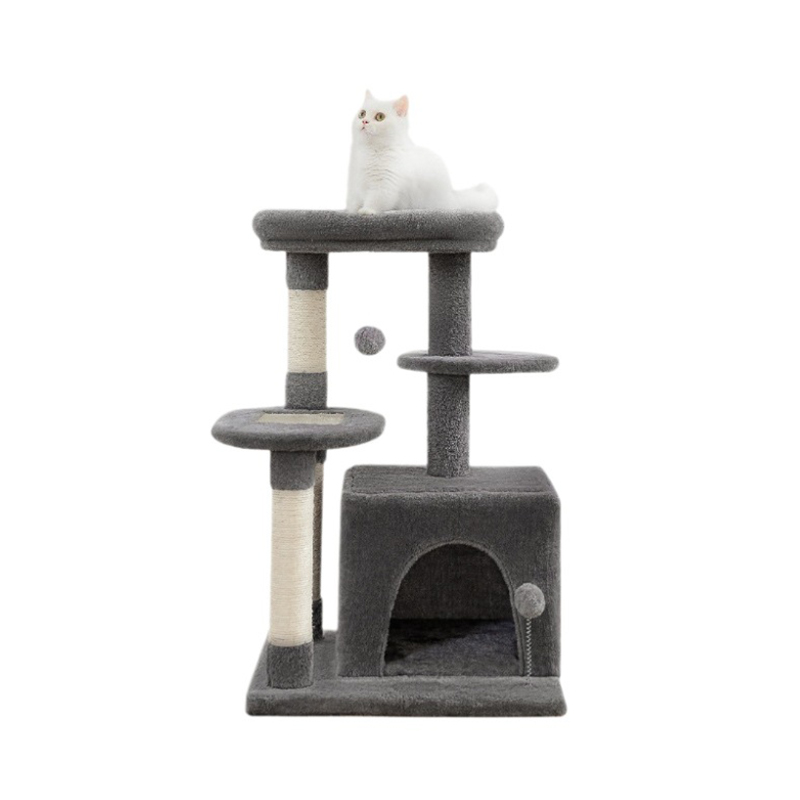 Ahşap kedi tırmığı ağaç evi 
