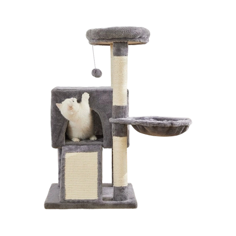 Peluş kedi evcilik oynuyor 